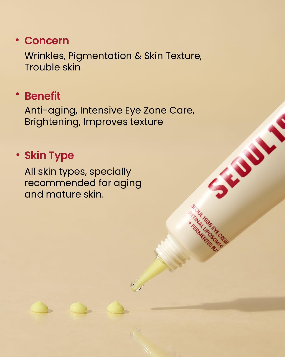 K-SECRET SEOUL 1988 Eye Cream : Retinal Liposome 4% + Fermented Bean - Image 6