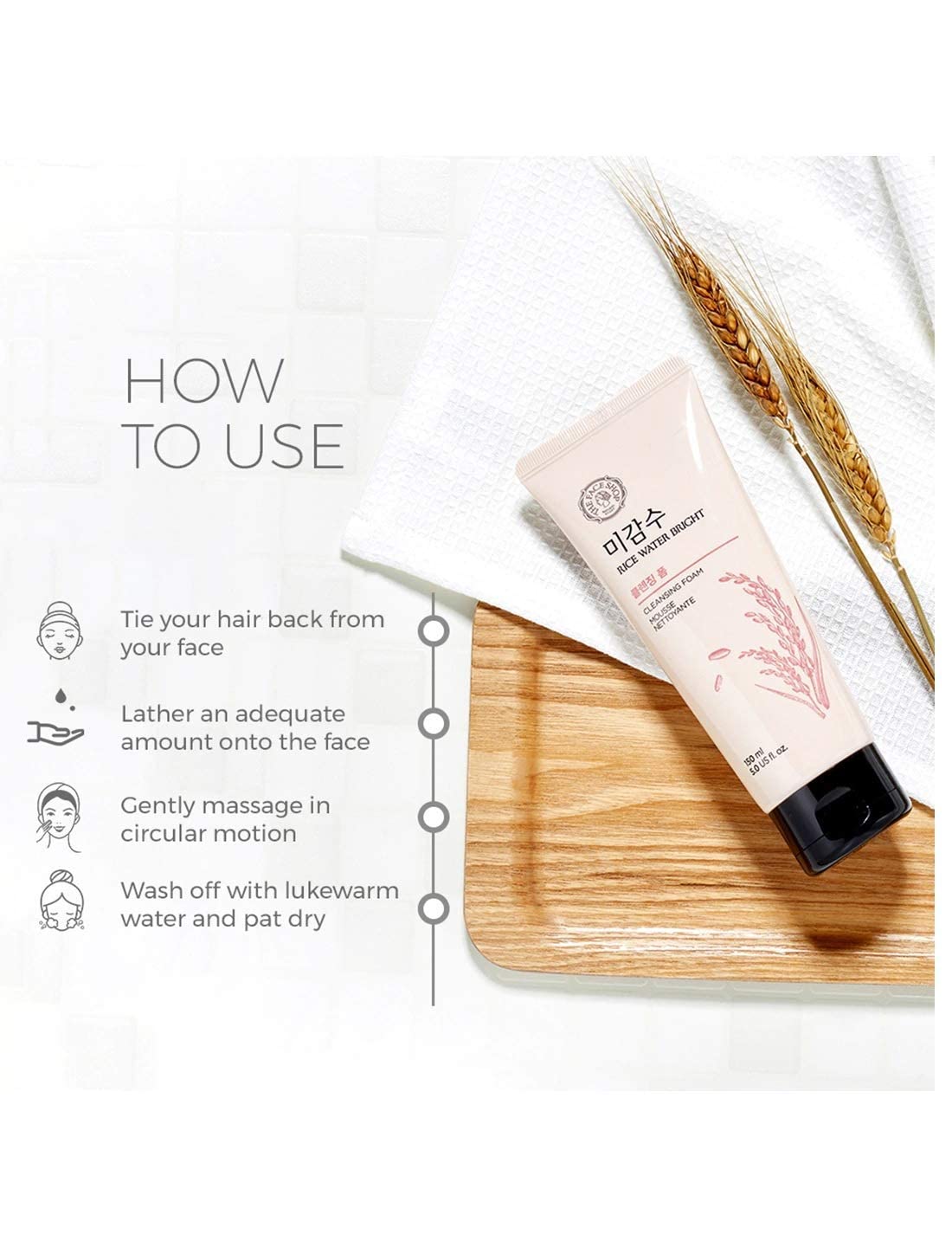 The Face Shop Rice Water Bright Foaming Cleanser 150ml - Image 6