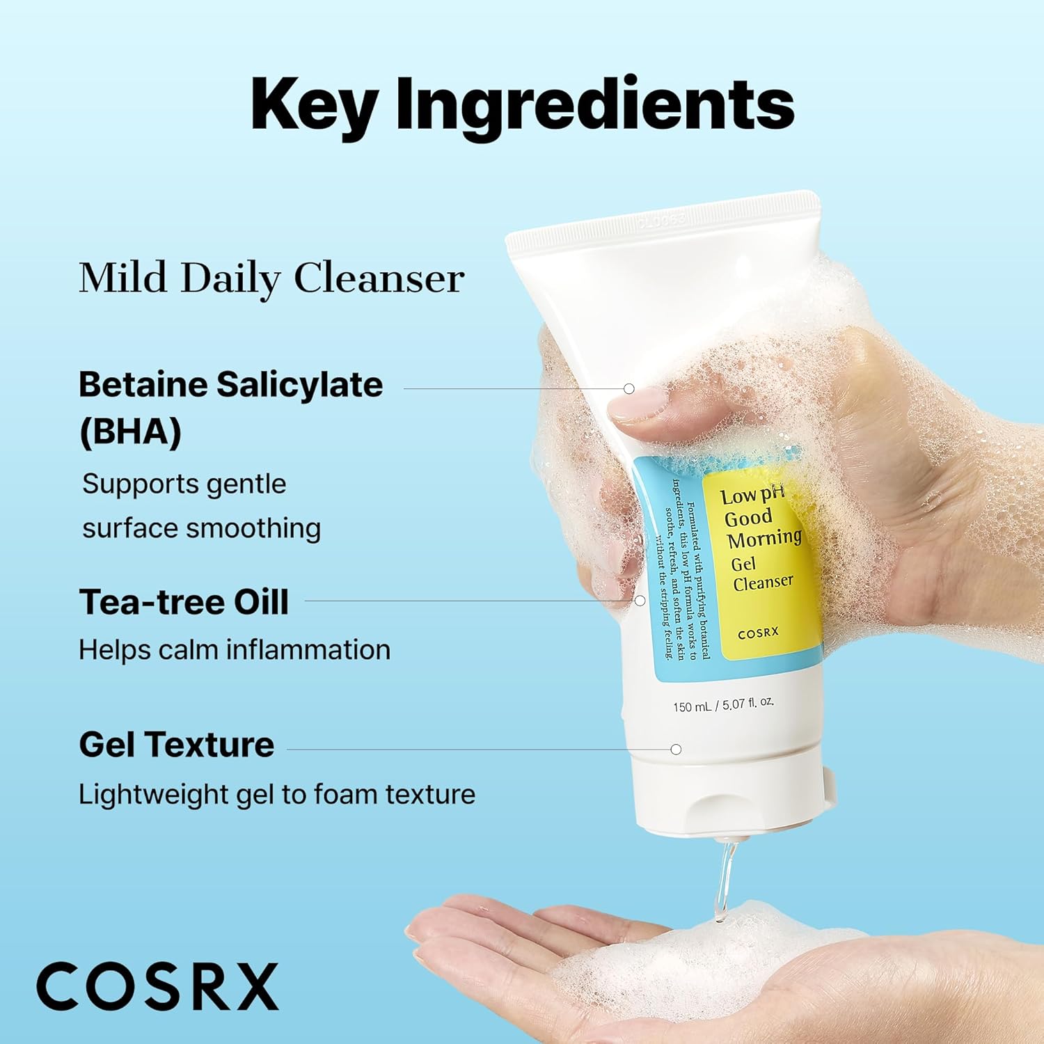 COSRX Low pH Good Morning Gel Face Cleanser 150ml - Image 5