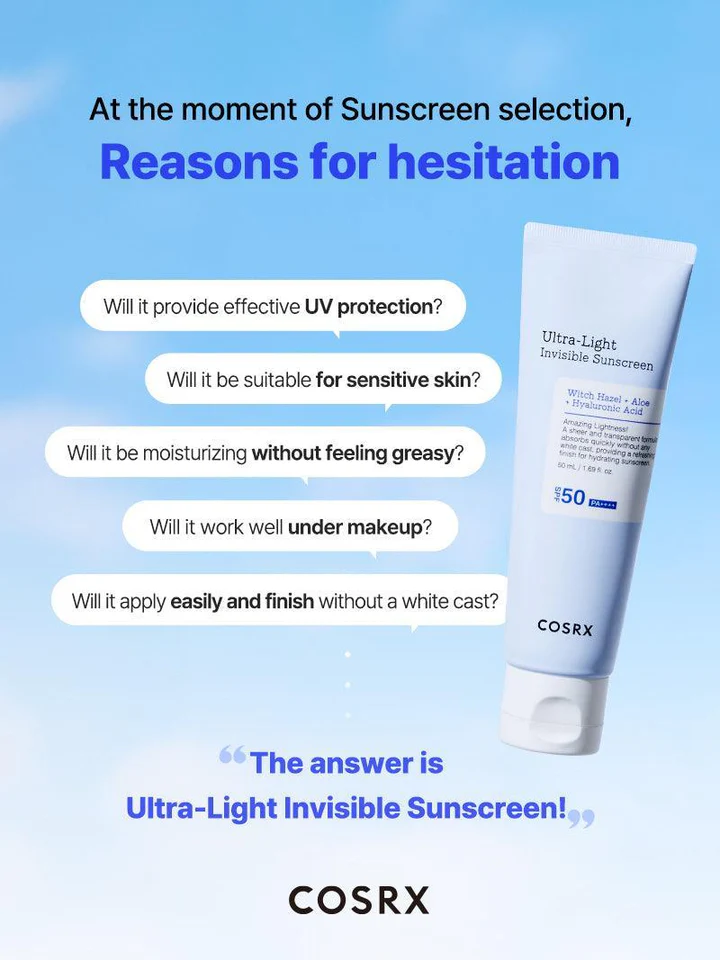Cosrx Ultra-Light Invisible Sunscreen SPF50 PA++++ (50ml) - Image 5